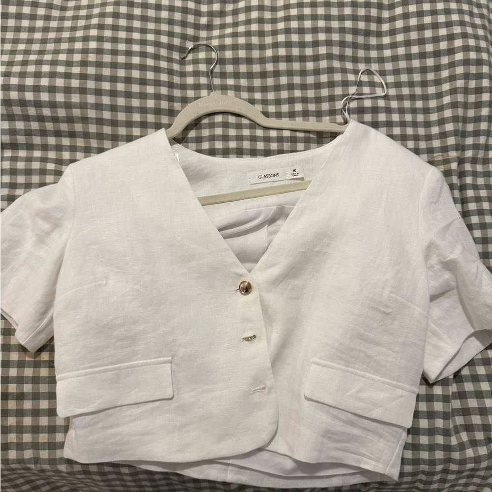 Glassons Cream Blazer with Button Detail